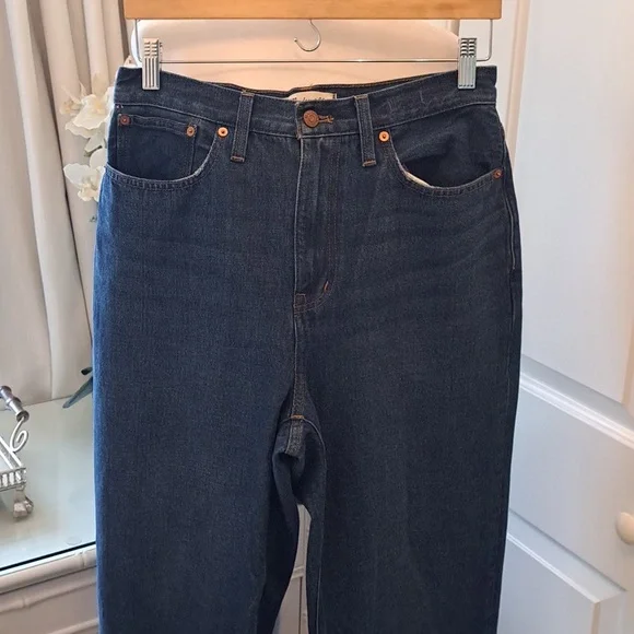 NWOT Madewell Womens Baggy Straight Medium Wash Stretch High Rise‎ Jeans Size 28